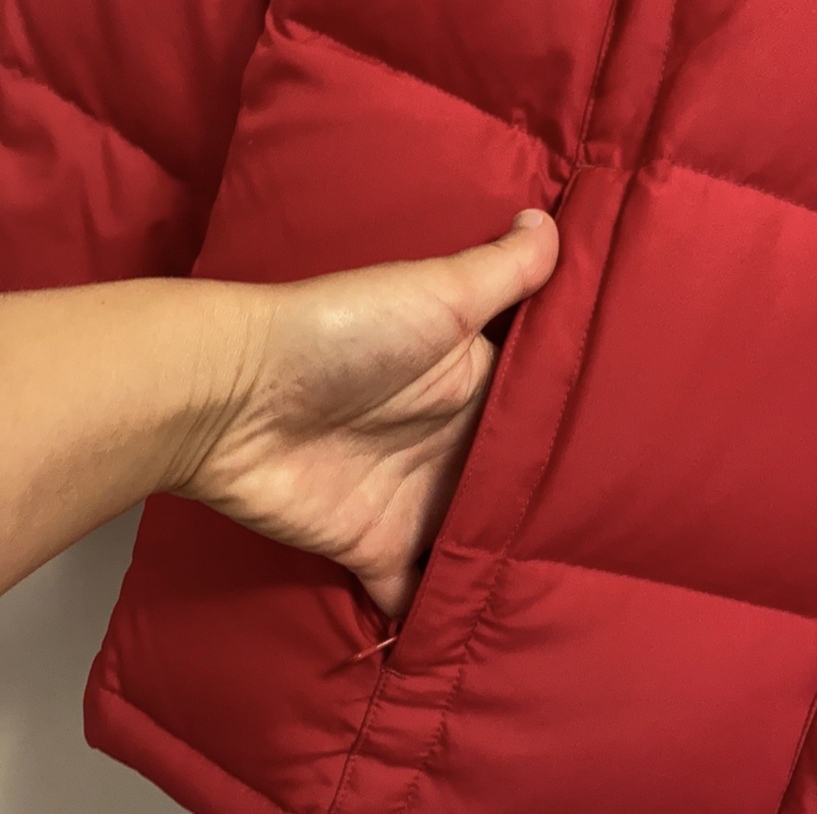 Adidas Red Down Short Puffer Jacket Winter Coat Size large image indicator(6)