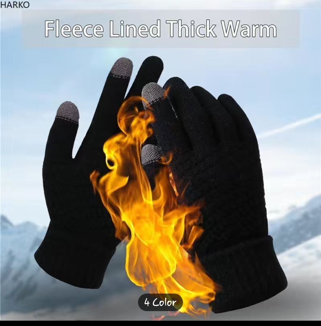 Touch Screen Warm Unisex Winter Gloves Black thumbnail