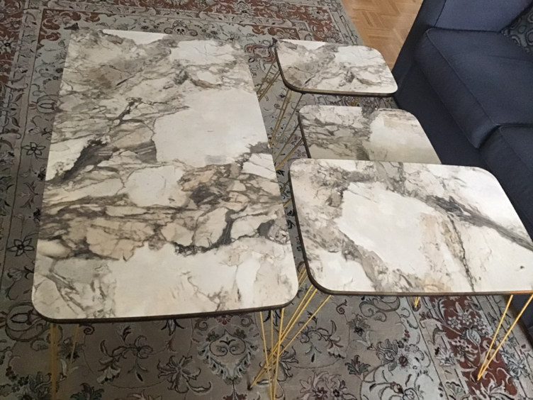 4 pieces centre and side table