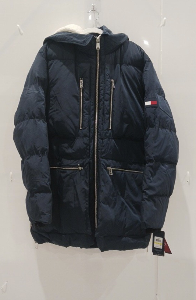 ❄️Mens quilted sherpa parka jacket madium navy blue thumbnail