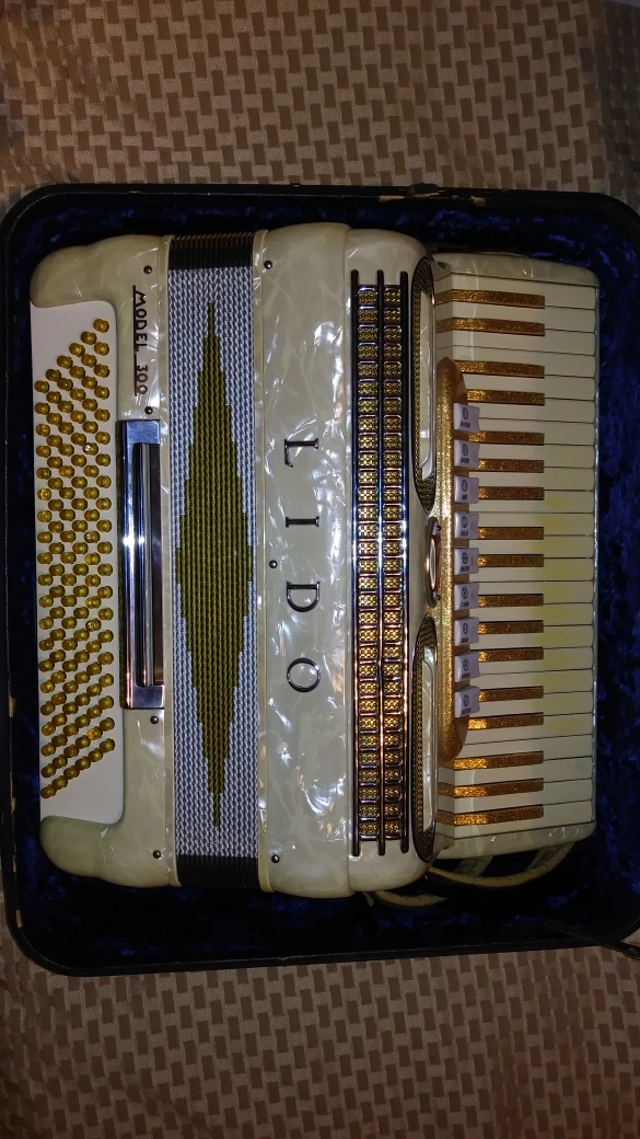 Piano Accordion Lido 300 Perl Gold Made in Italy 850 Karrot
