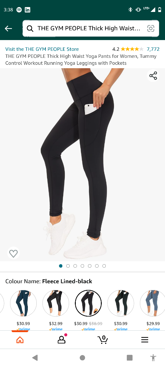 Yoga Pants for Women,  Leggings with Pockets LARGE thumbnail