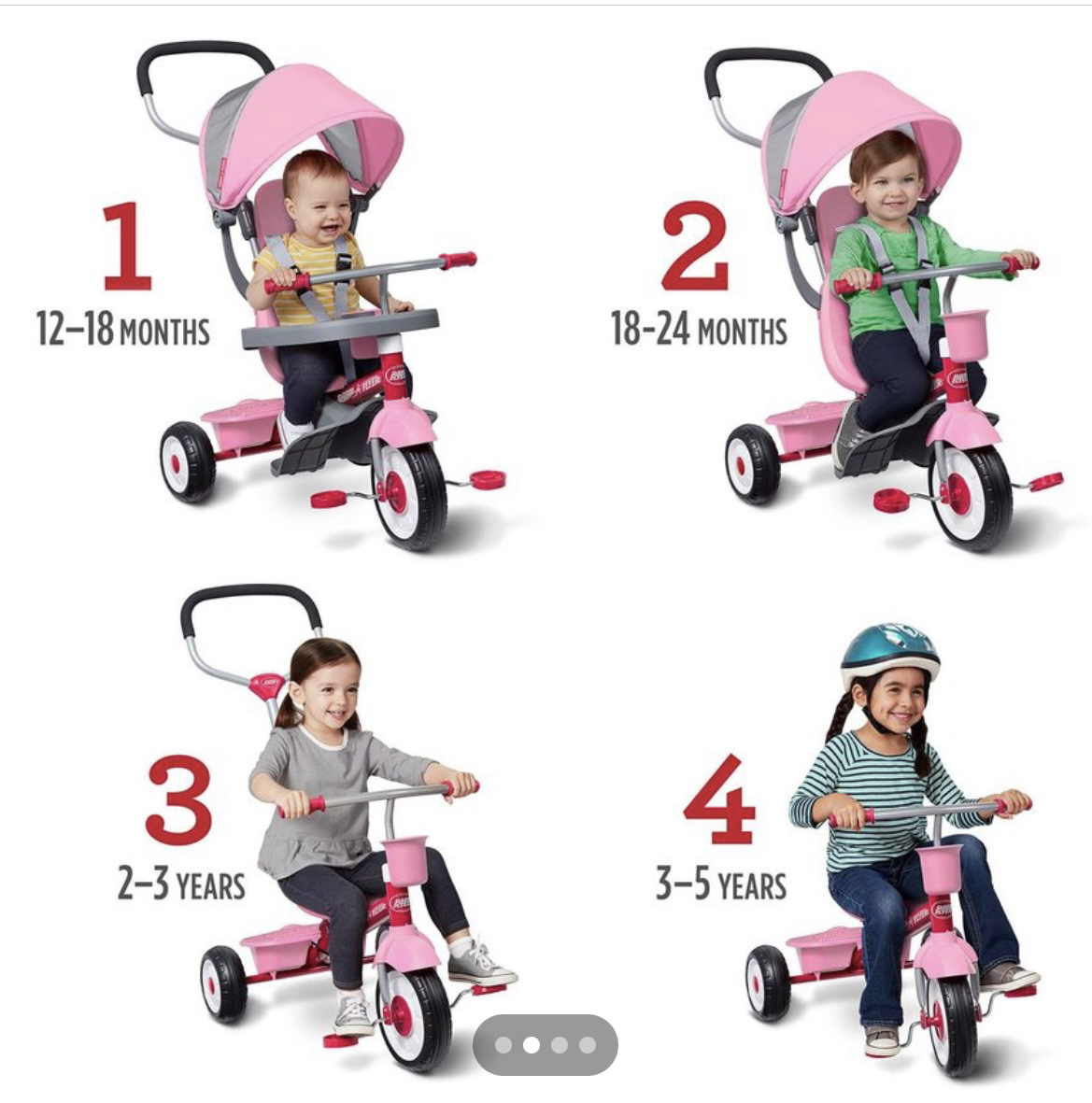 Radio Flyer Pedal & Push 4-in-1 Stroll 'N Trike
