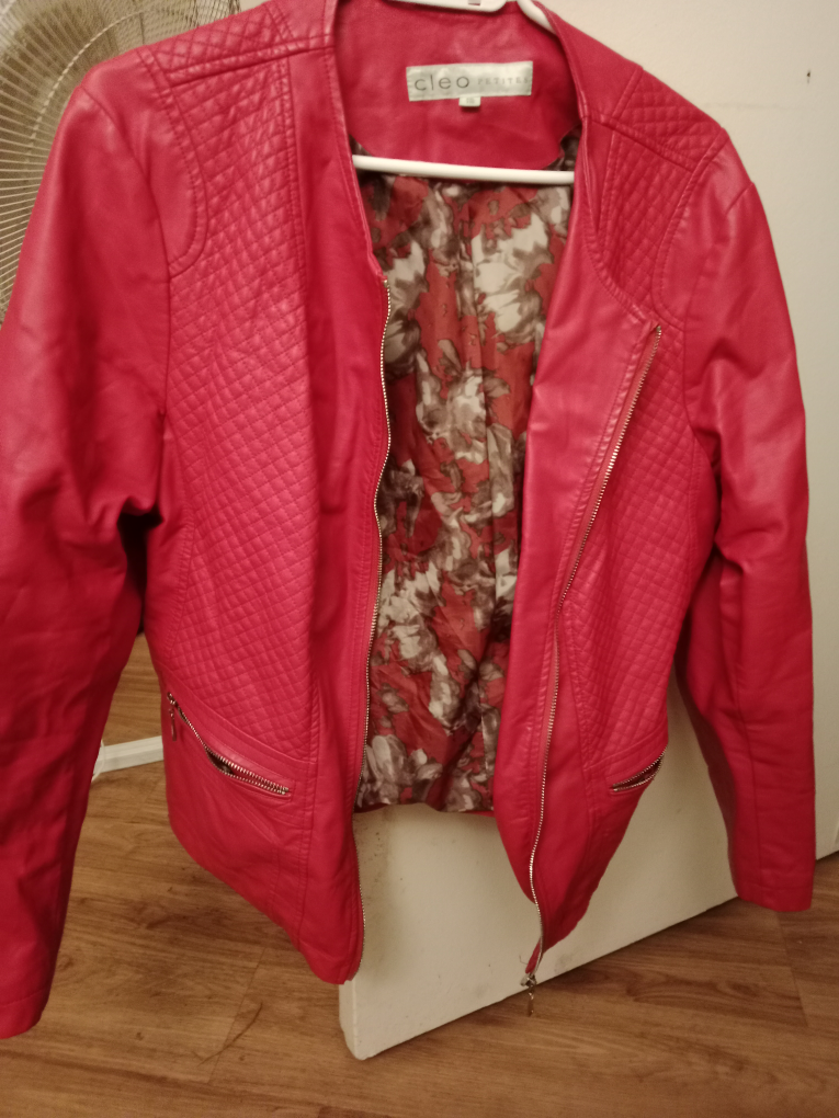 Cleo red pleather jacket