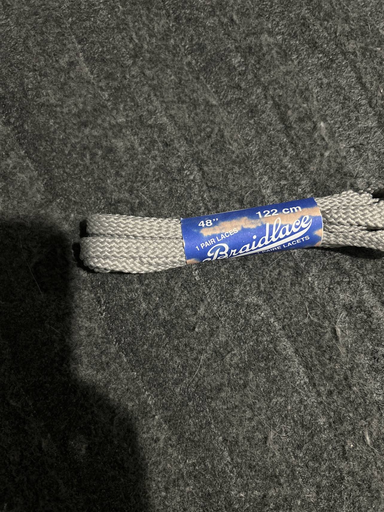 Brand new grey laces -48”