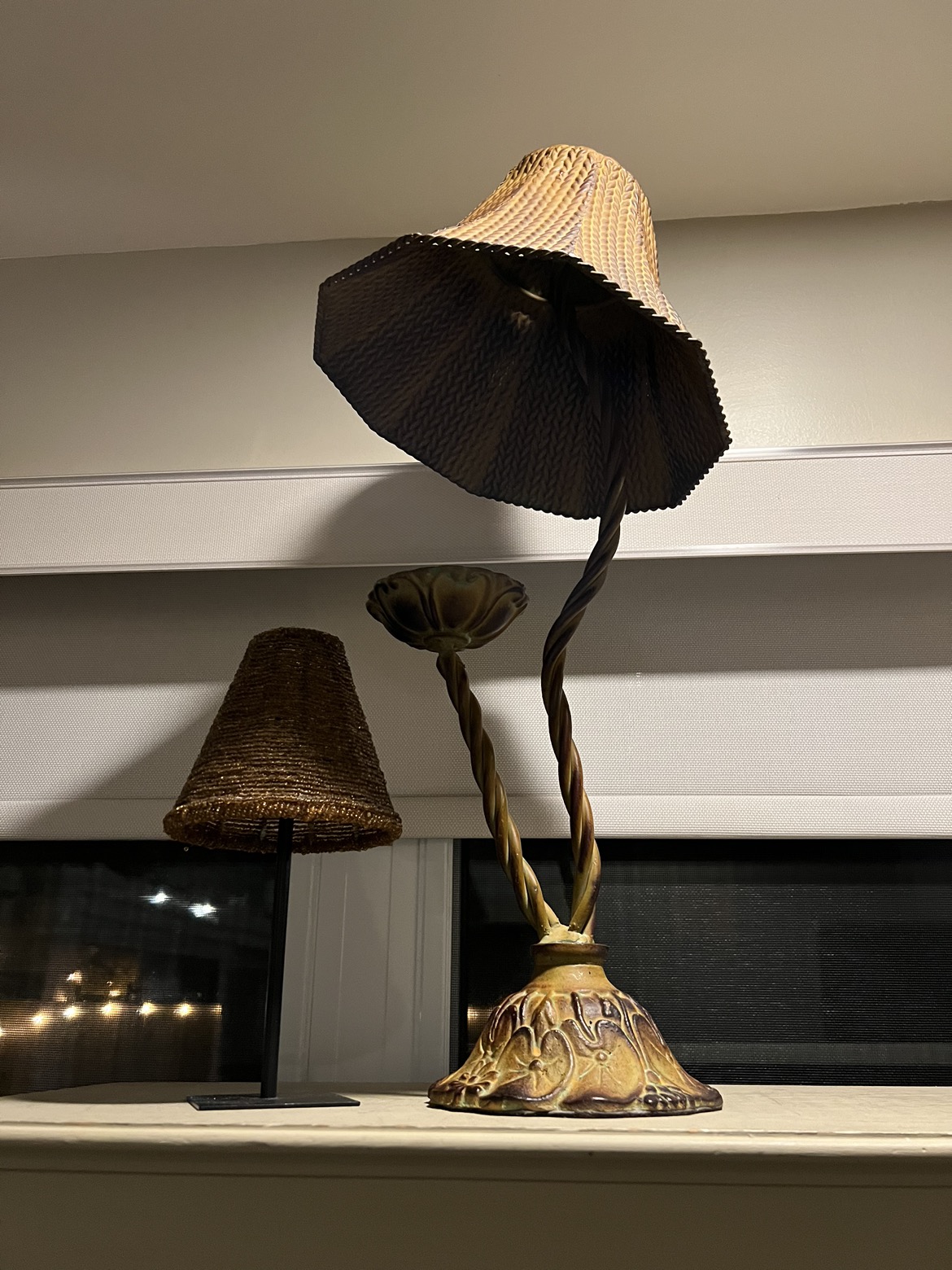 Votive metal candle holder and Christmas decorations. image indicator(9)