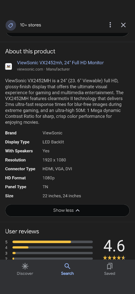 Viewsonic 24" monitors x 2 + 40cm monitor holder image indicator(6)