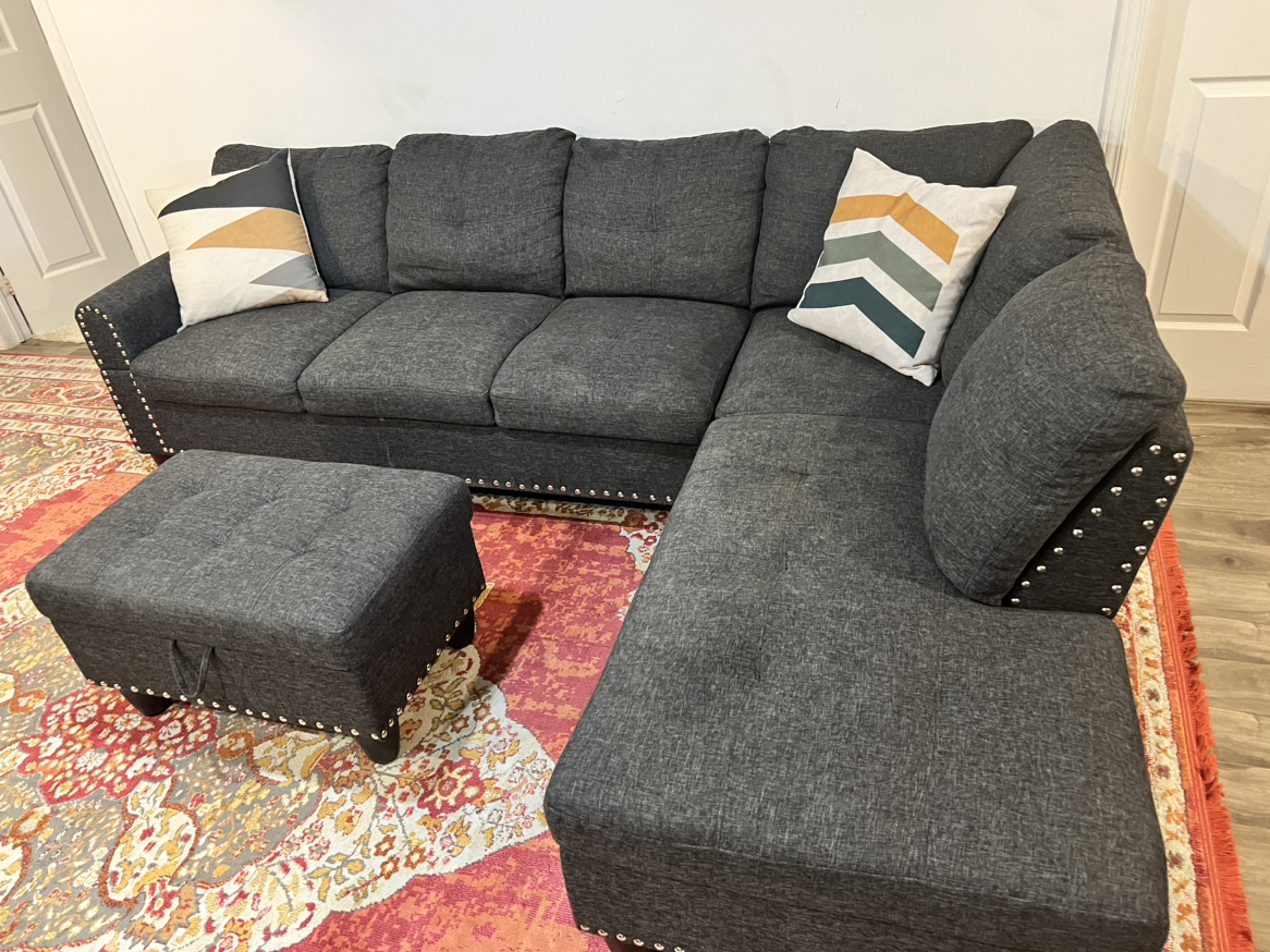 Sectional sofa with ottoman - photo 2