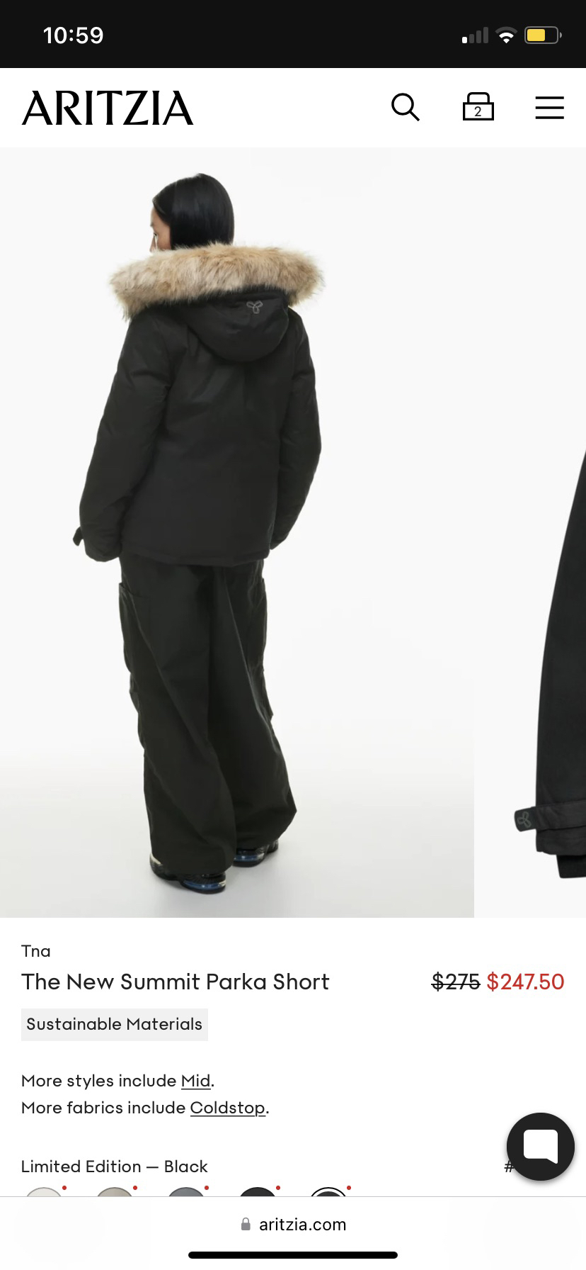 Aritzia winter jacket waterproof image indicator(3)