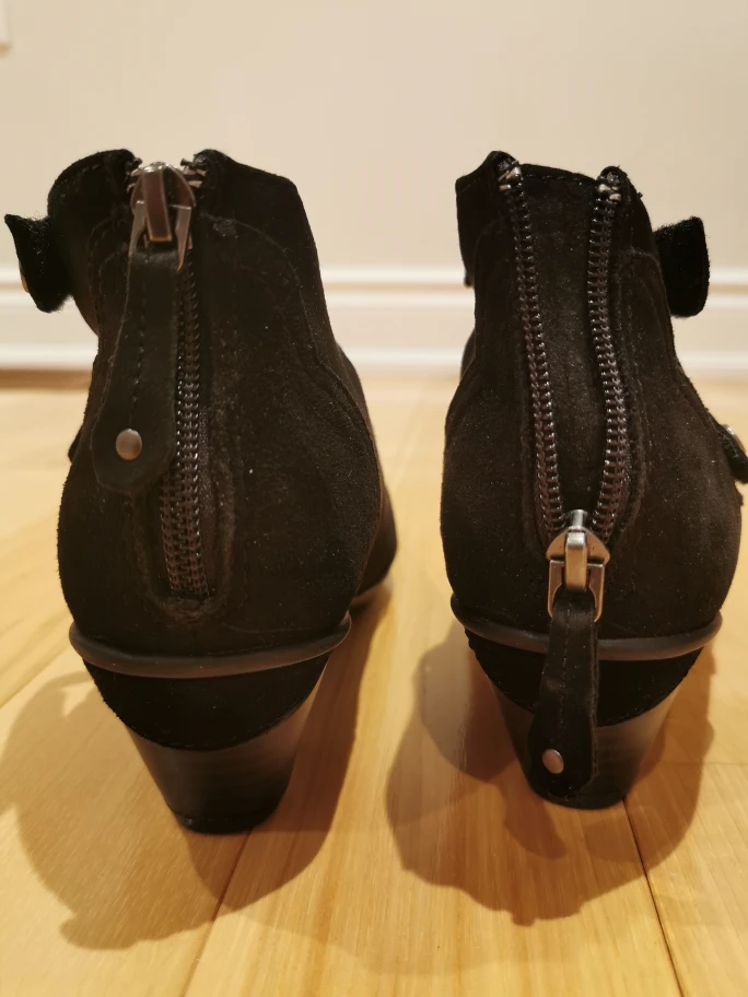 Cute NEW black suede shoes with small heel image indicator(5)