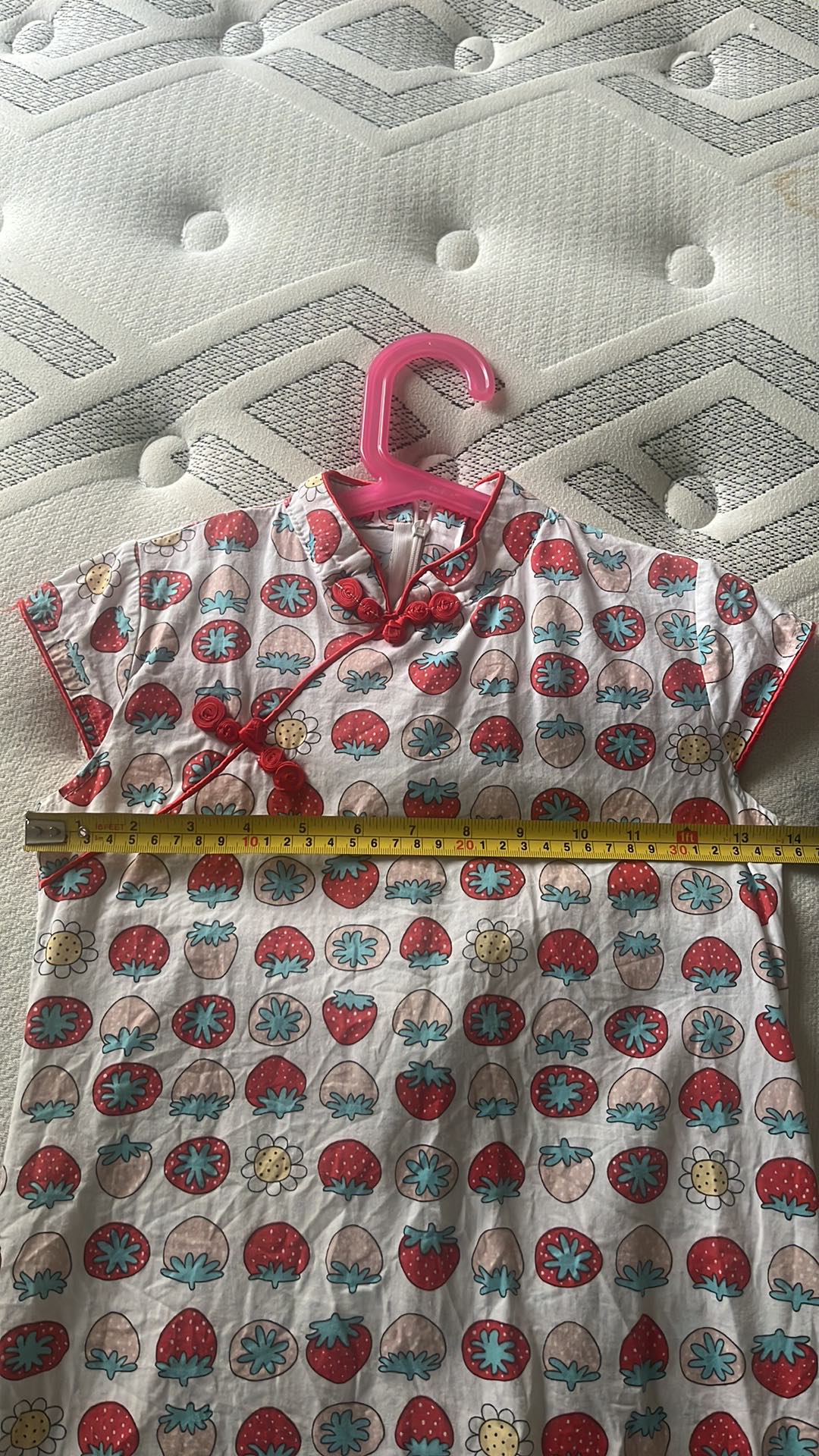 Girls fruit Print Mandarin Collar Dress size 5 image indicator(4)