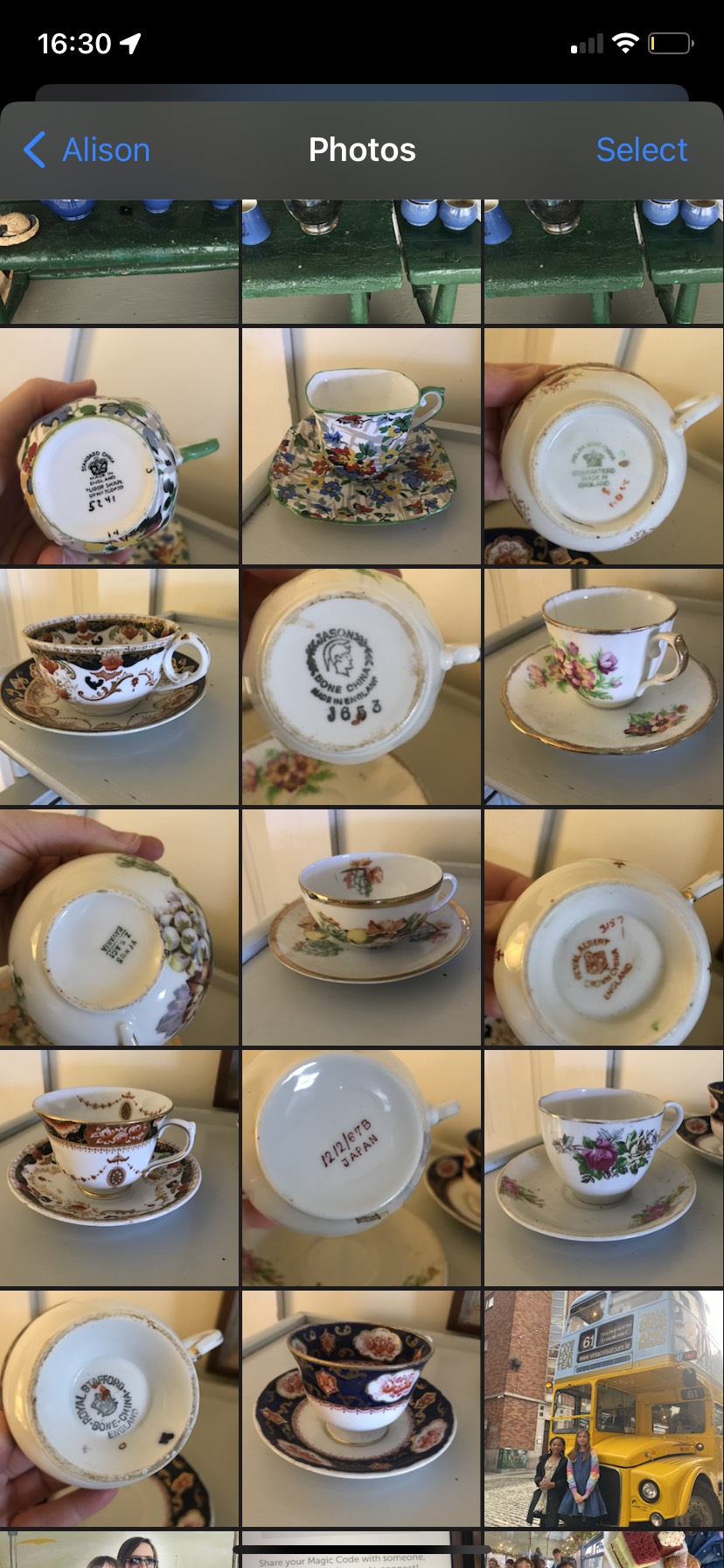 Antique cups and saucers thumbnail