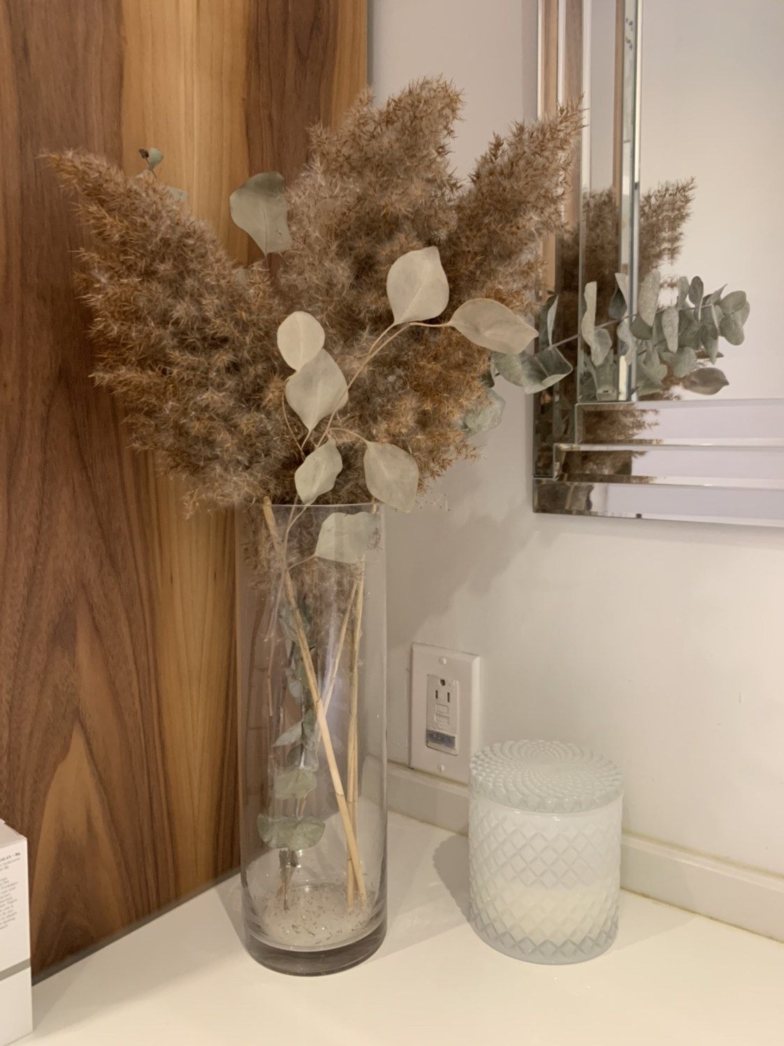 Dried pampas & eucalyptus in vase thumbnail