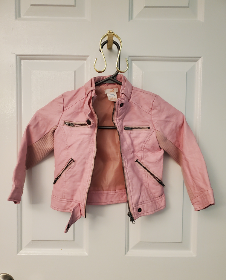 Joe Fresh brand - kids pink pleather jacket size 3T image indicator(2)