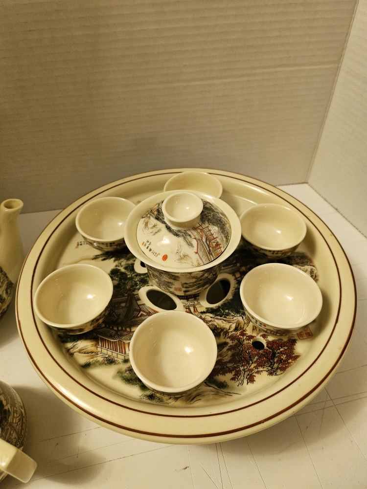 12 peice asian tea set - photo 3