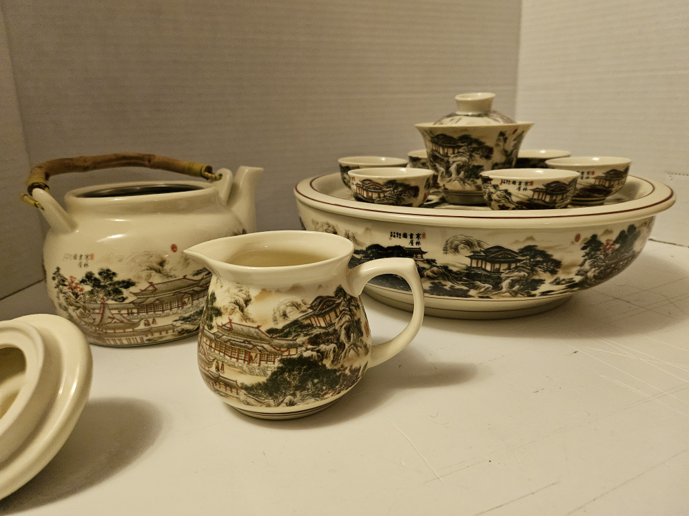 12 peice asian tea set - photo 4