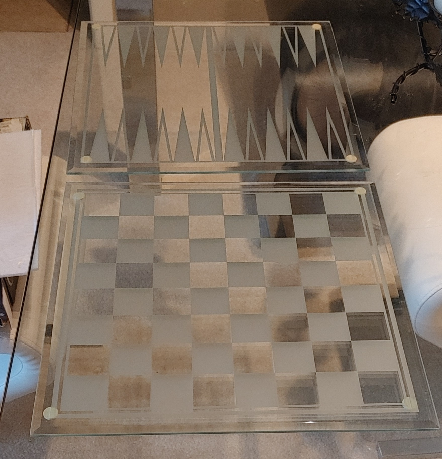 Chess, Backgammon, Checkers glass set - photo 5