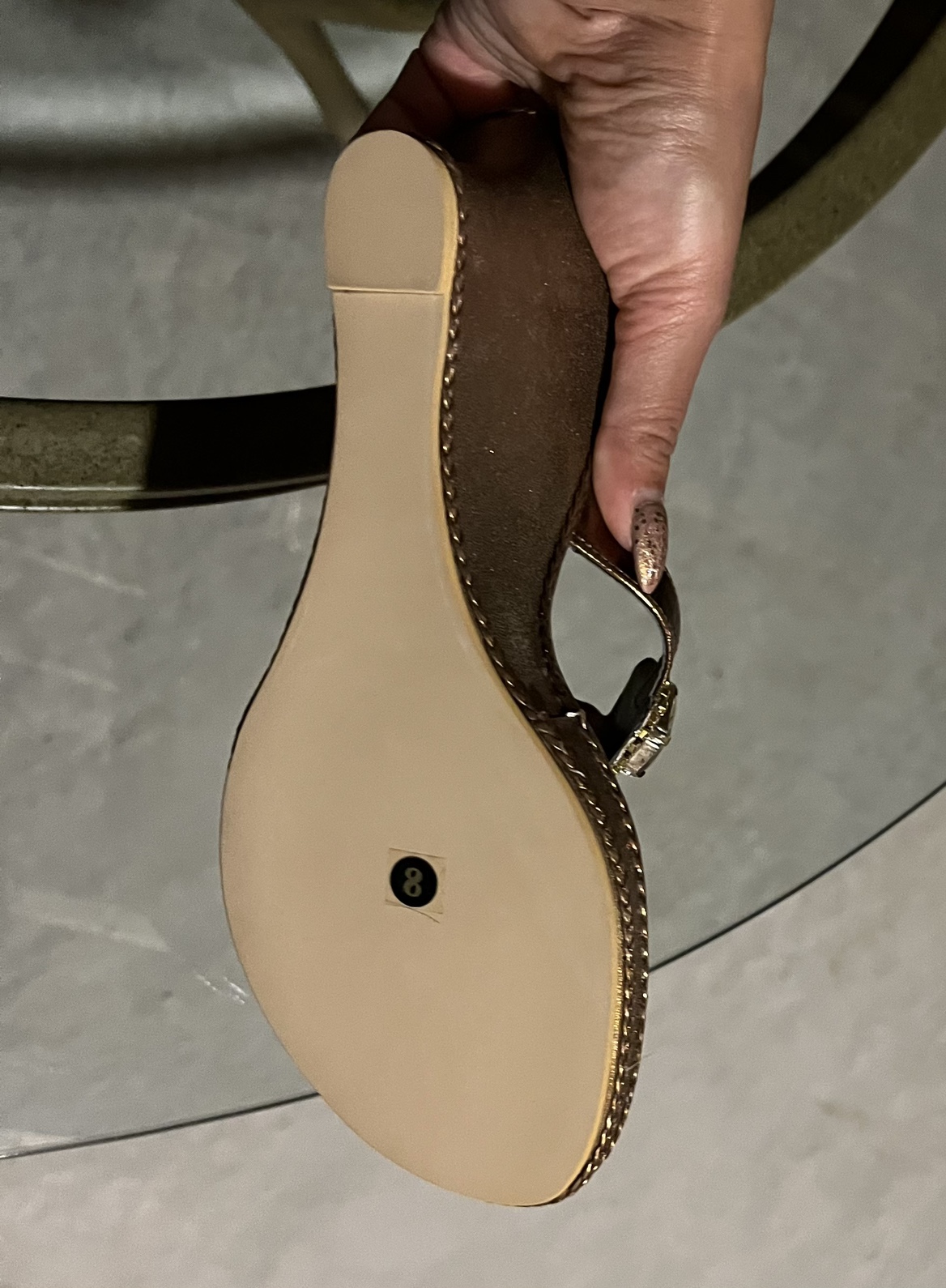 Brand NEW! Metallic brown wedge sandals with Crystals. Size 8 image indicator(8)