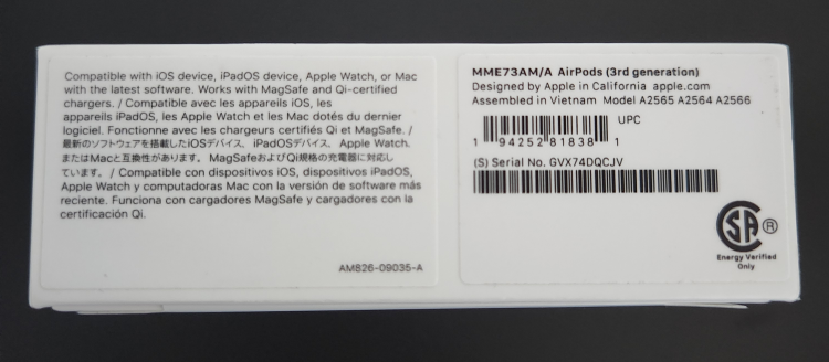 SEALED New Airpods 3rd Generation with MagSafe Charging Case - photo 3