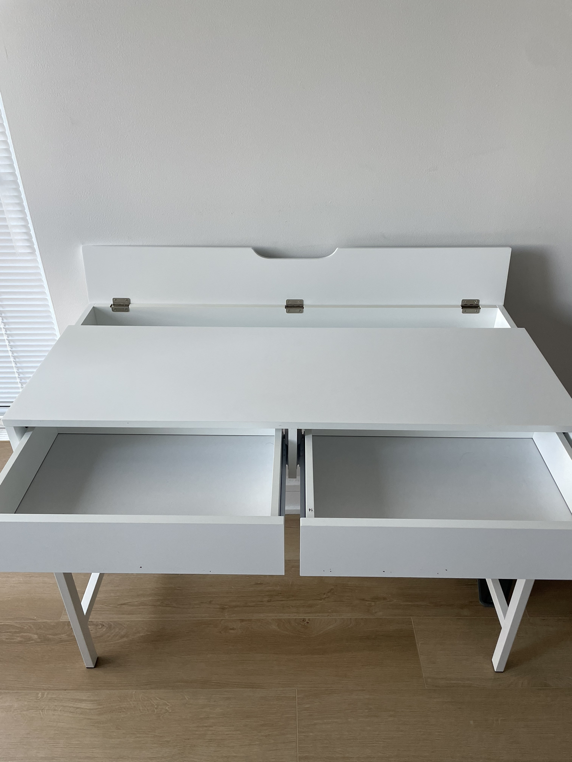 Computer Desk, Modern Simple 40 inch White Desk with 2 Drawers - photo 5
