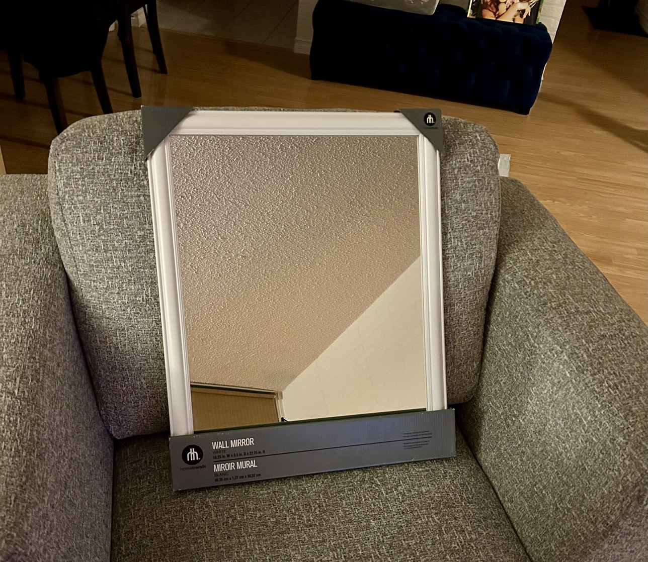White Framed Wall Mirror thumbnail