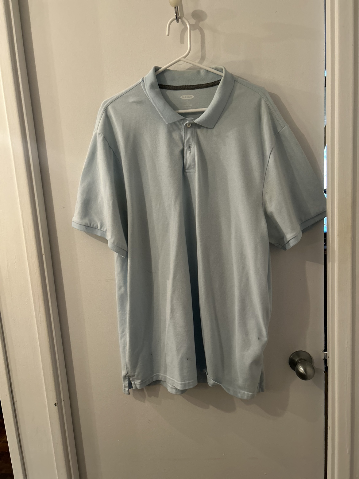 Pale blue old navy polo shirt thumbnail