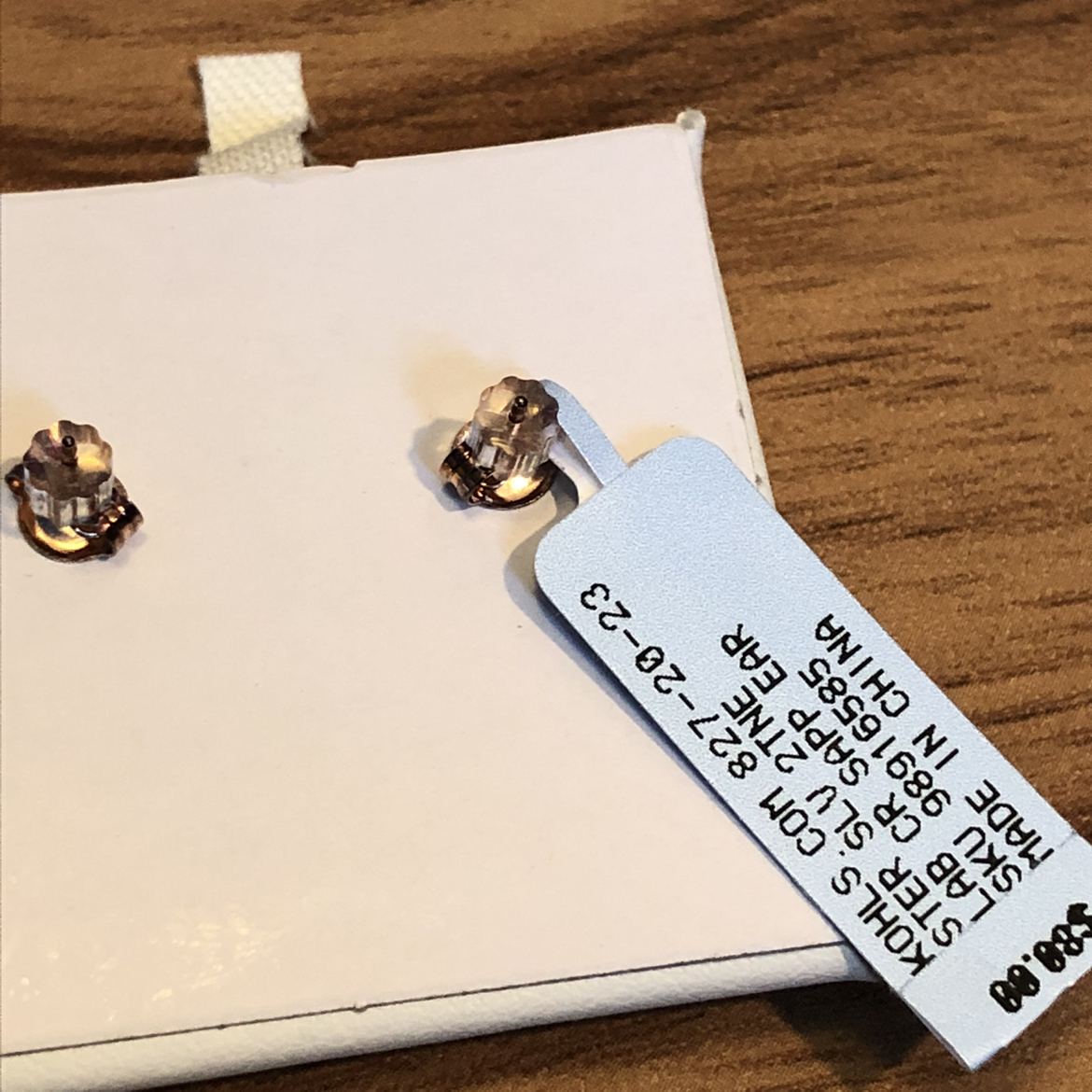 18k Rose Gold Over Silver White Sapphire Earrings image indicator(4)