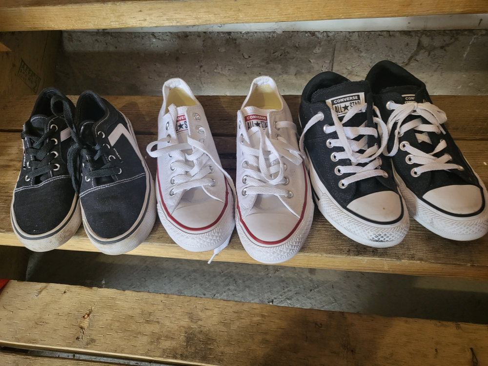 shoes, white ones are gone