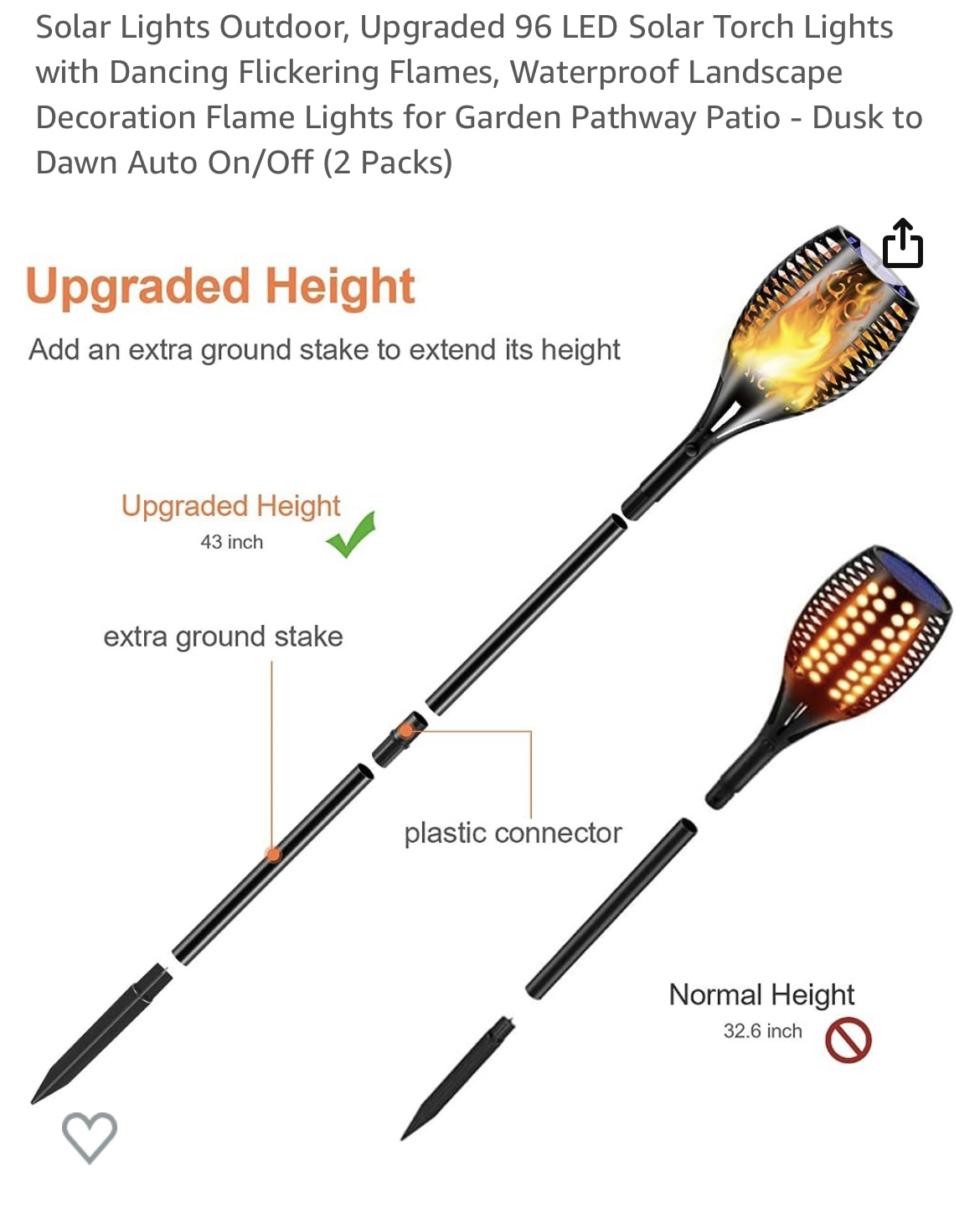 Solar Torch Lights Outdoor. 3 packs image indicator(2)