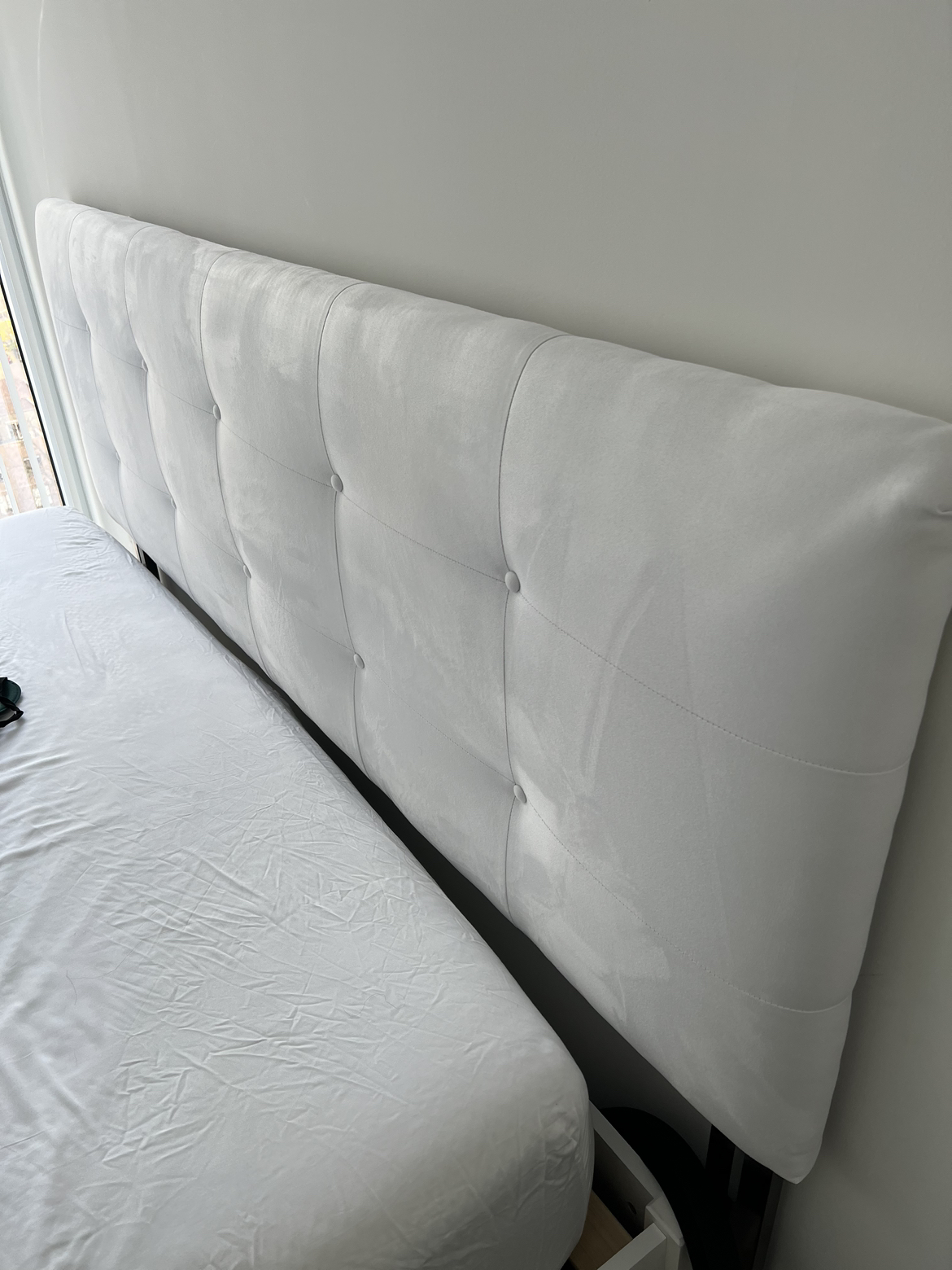 Moving Sale - Tufted King Headboard Premier White