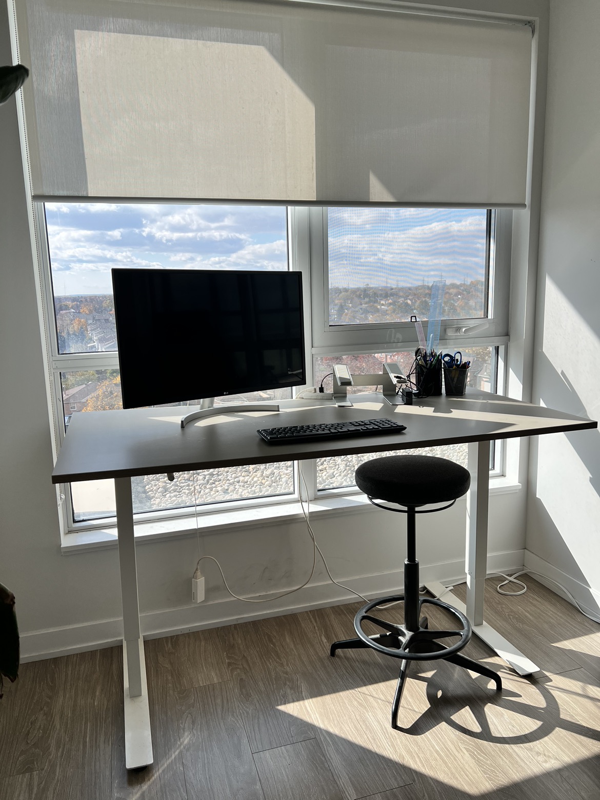 IKEA Sit and Stand Desk with Stool