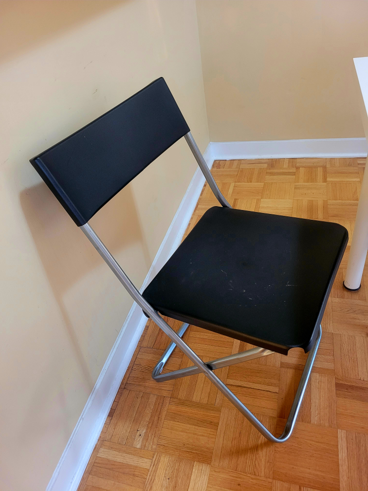 IKEA White Dining Table Plus Four  Black Chairs - photo 3