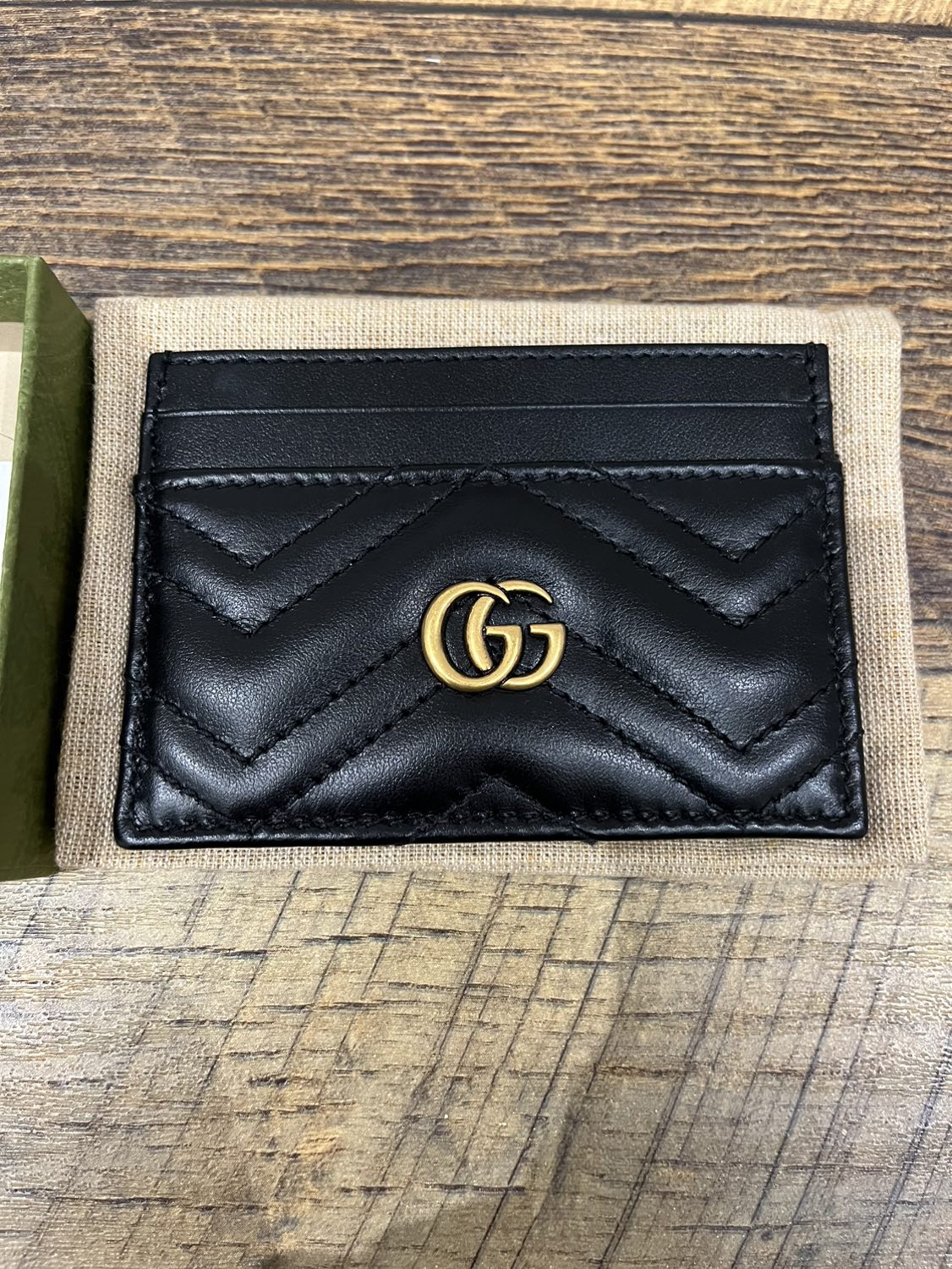 Gucci Black Marmont Leather Card Case