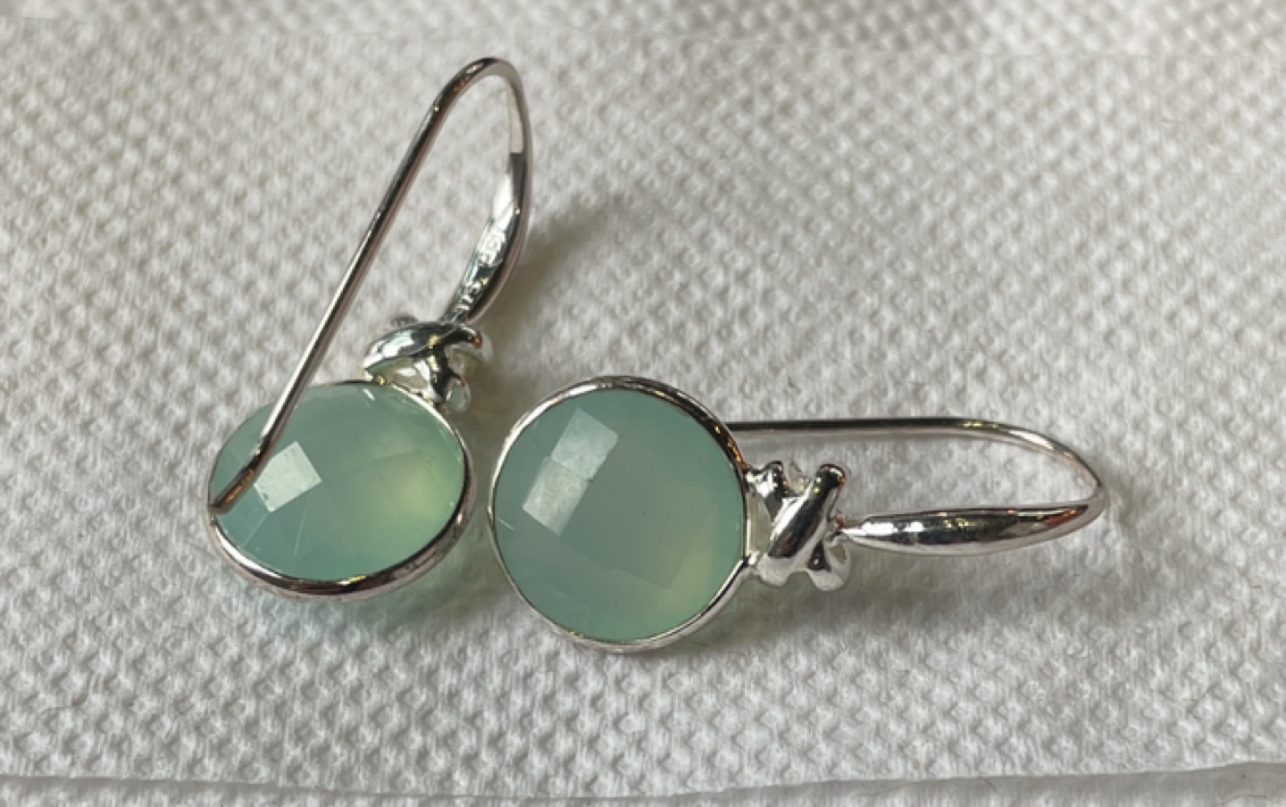 Chalcedony Gemstone and 925 Sterling Silver Earrings 🎁 - photo 3
