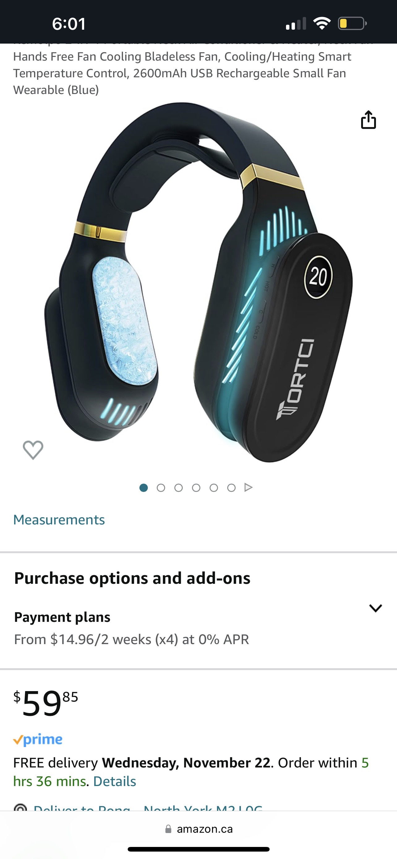 2-in-1 portable neck air conditioner and heater neck fan