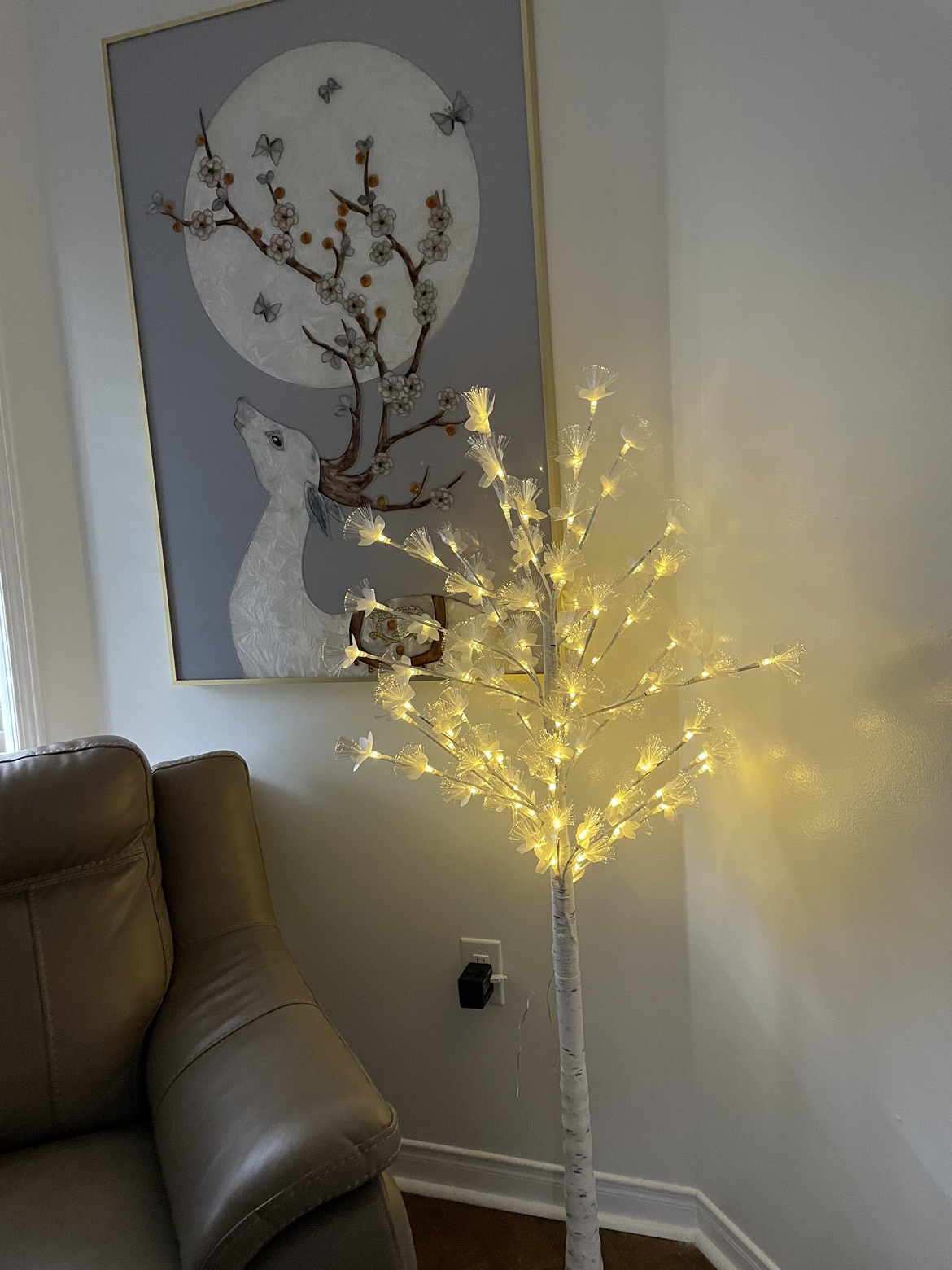 White artificial led flower tree 5 feet long image indicator(6)