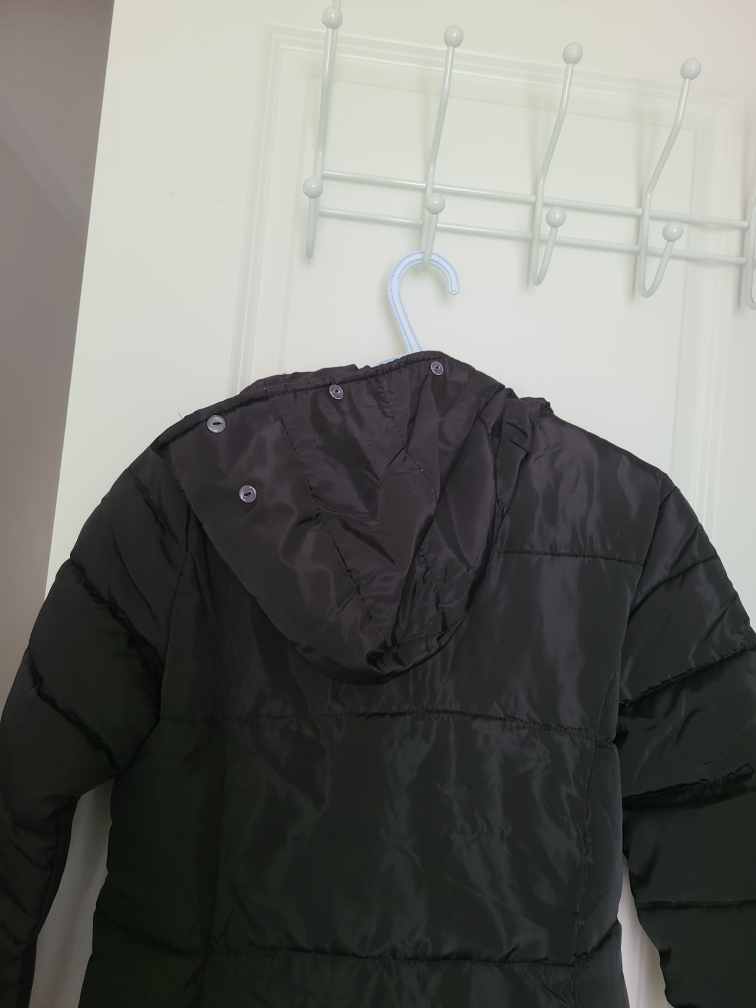 Long black ladies winter jacket image indicator(2)