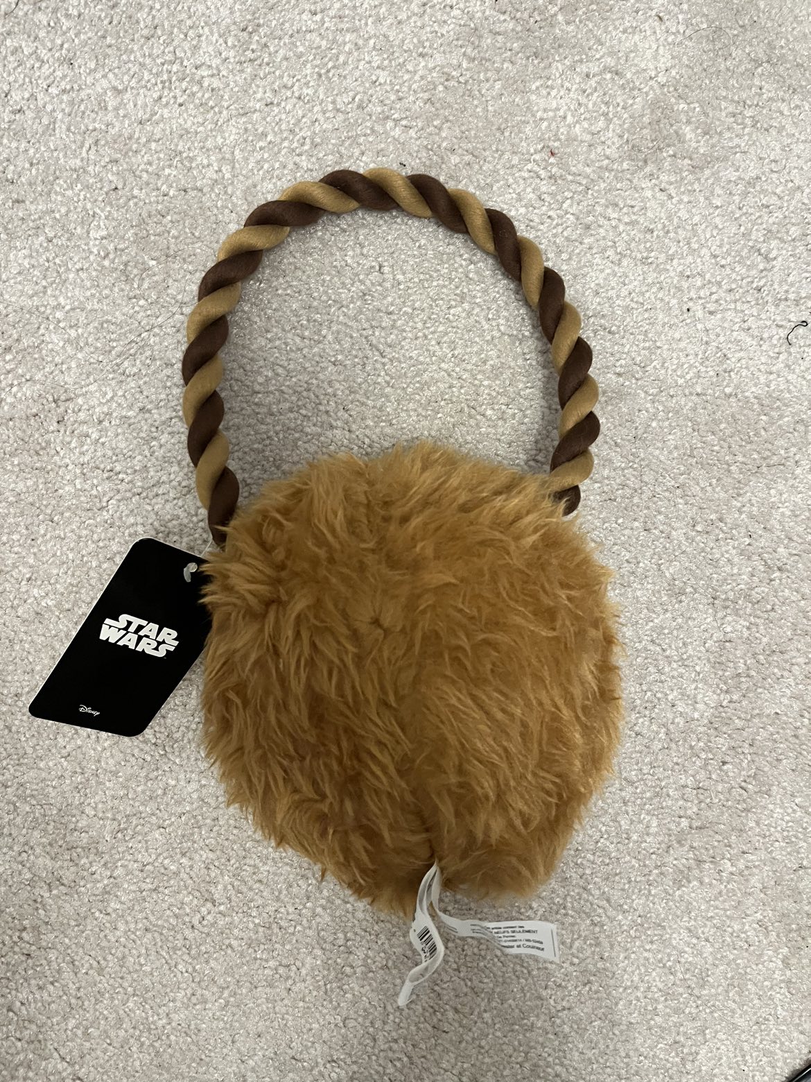 BNWT Star Wars Chewbacca dog toy with rope image indicator(3)