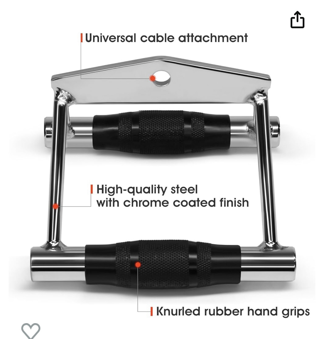 Cable Machine Accessories - D row handle - photo 3