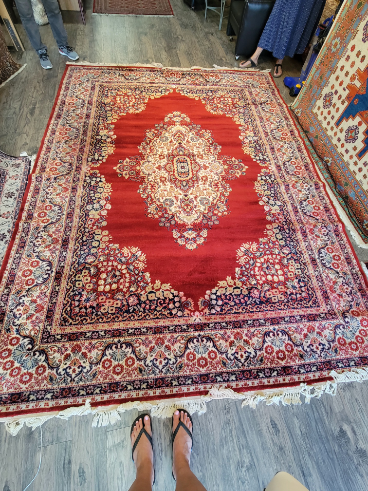 antique wool oriental rug - 8x11 ft
