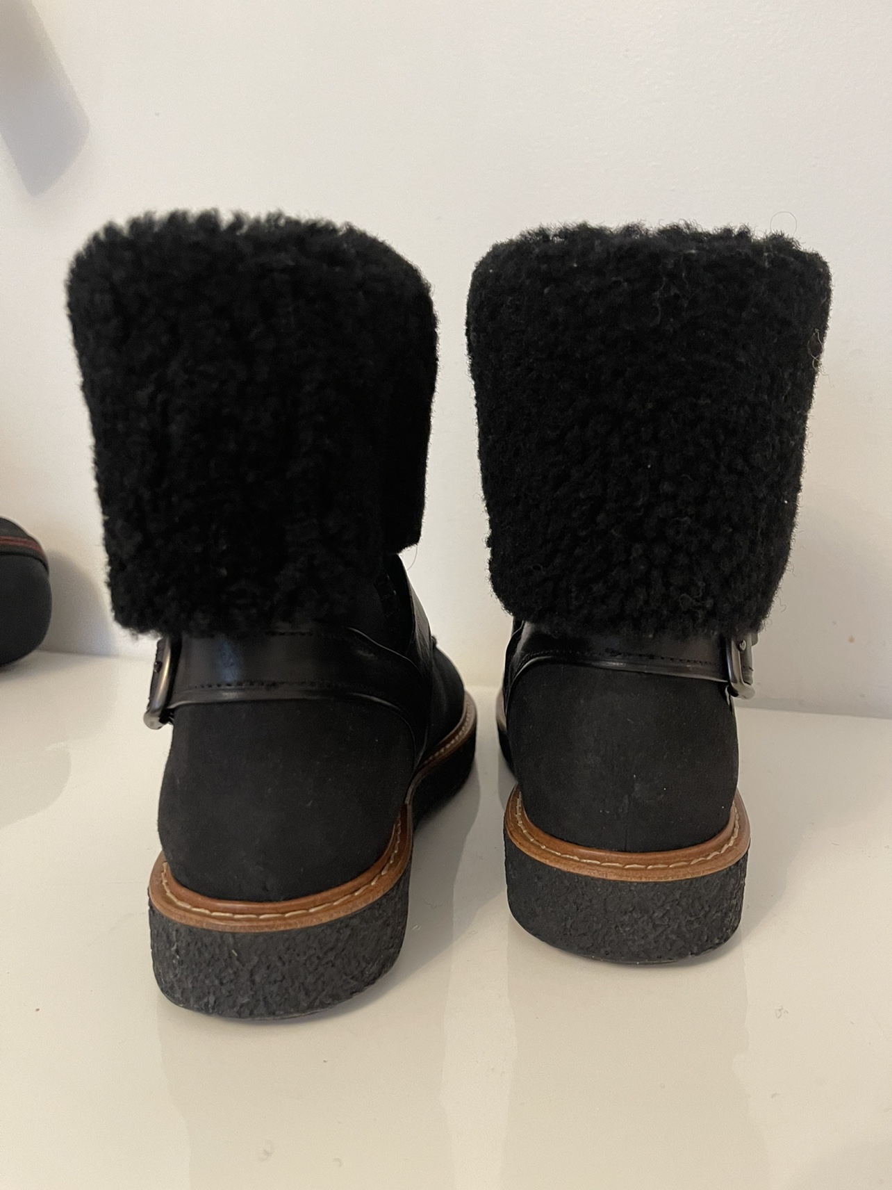 Brand New Coach Black Suede Shearling Boots - photo 2
