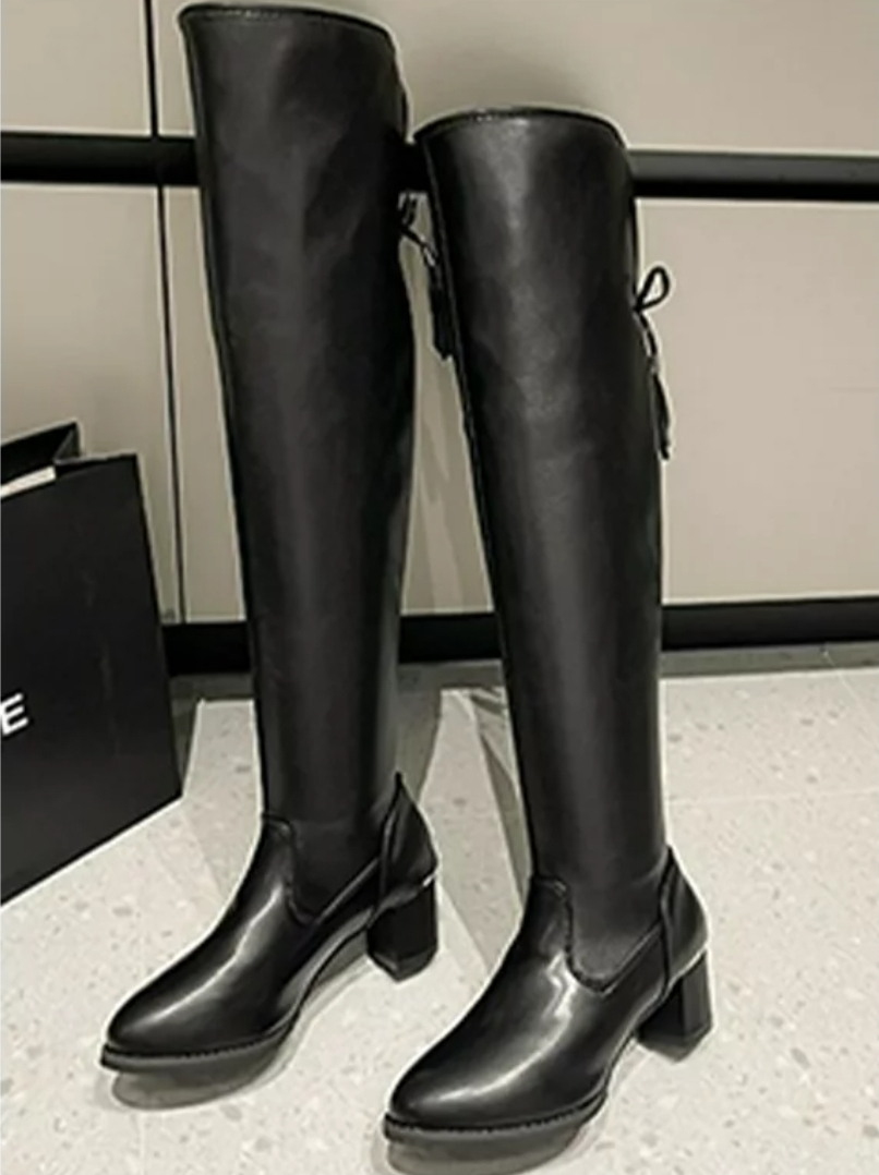 SIMANLAN Women Breathable Over The Knee Boots Non-Slip Sz 4.5 - photo 2