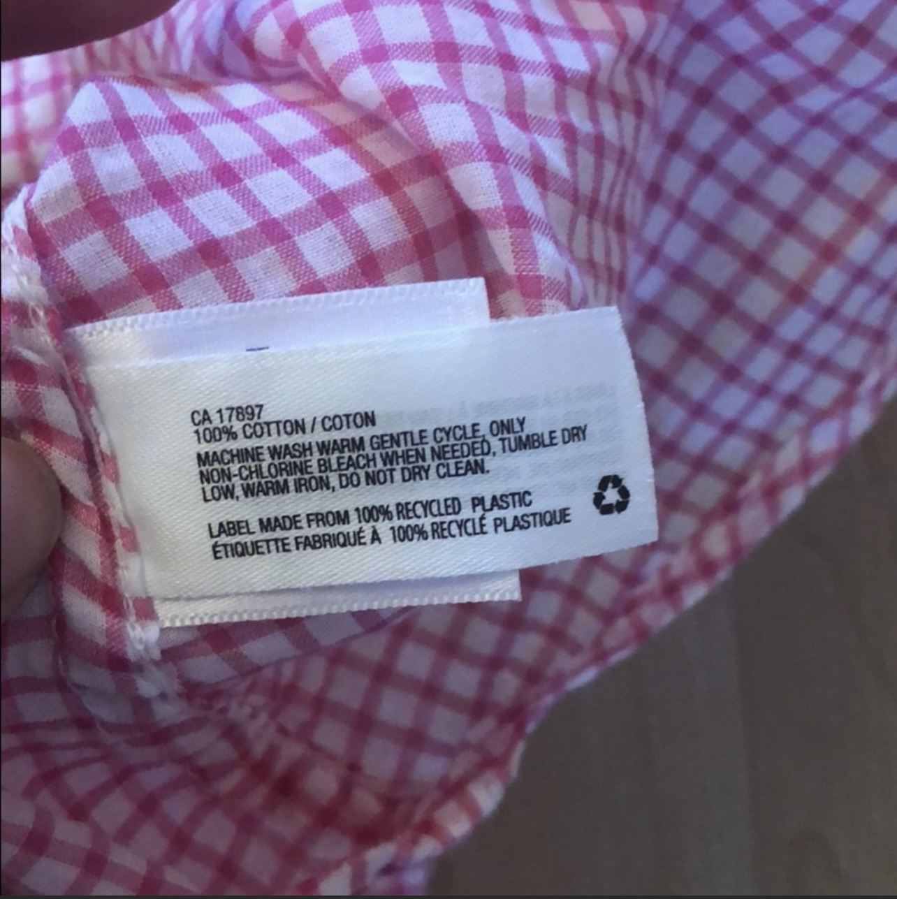 New Gap pink plaid shirt size xs image indicator(6)