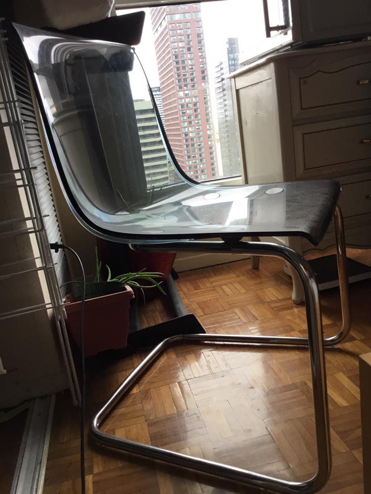 modern chair transparent chrome for side, shower, table or desk image indicator(2)