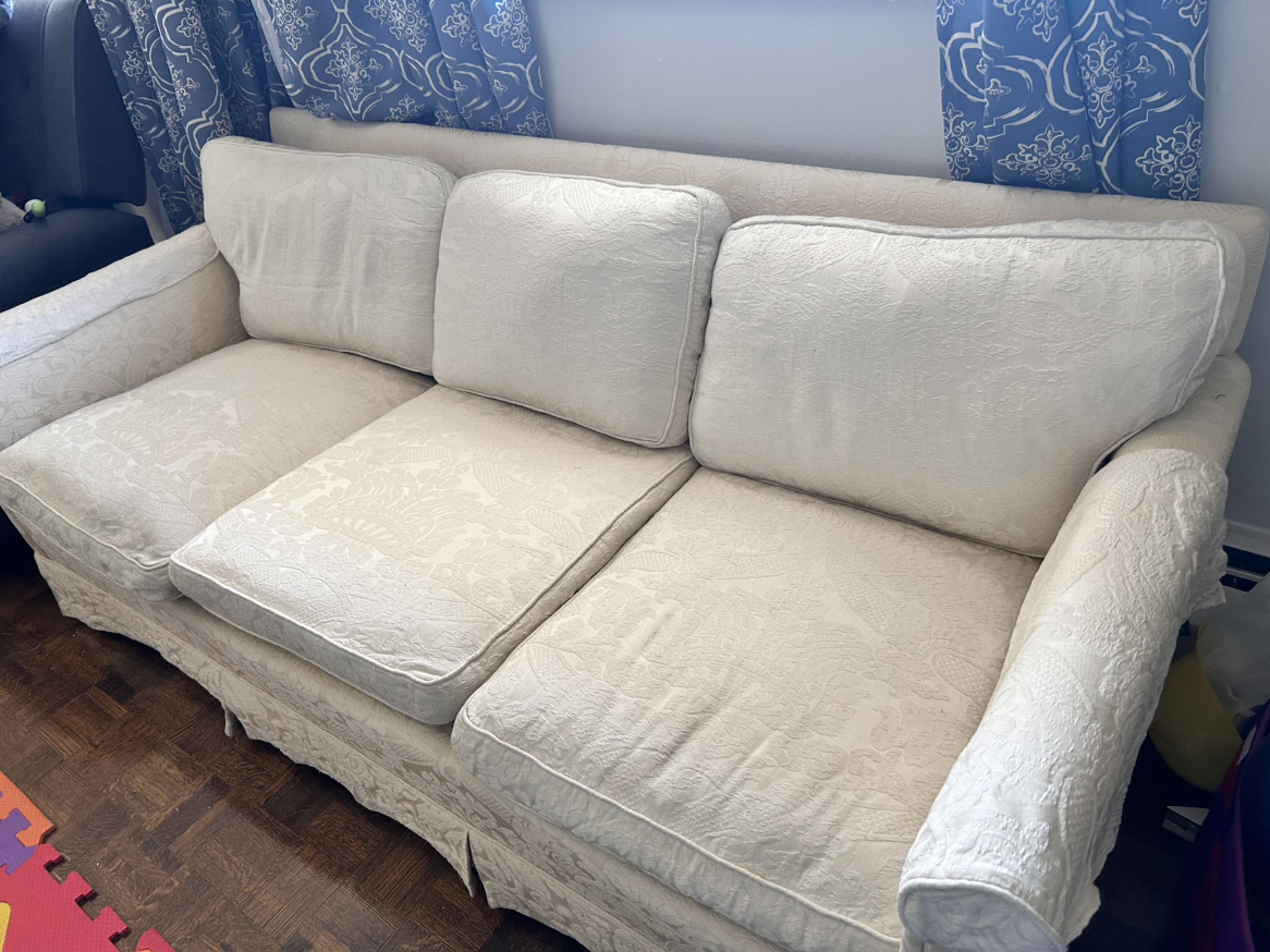 Feather stuffed 3 seater couch thumbnail