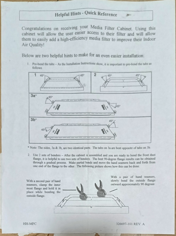 Air filter- Media cabinate