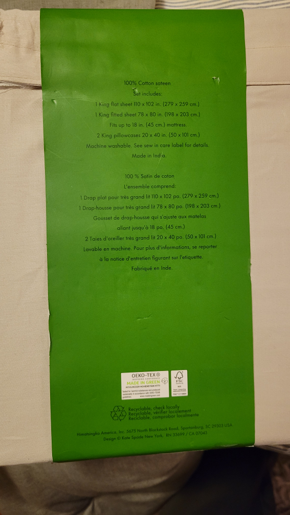 Kate Spade king size sheet set - photo 3