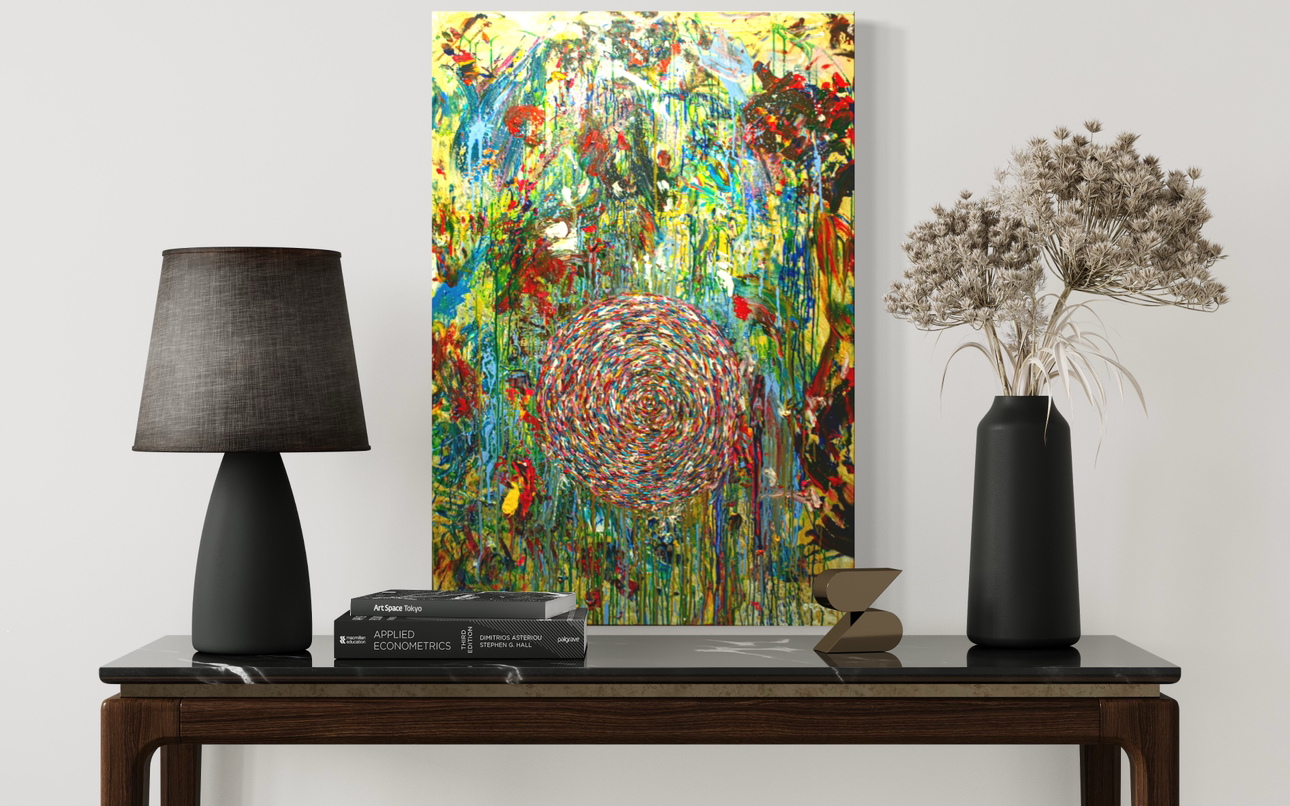 "Filled" acrylic abstract painting Size 36"x48" image indicator(2)