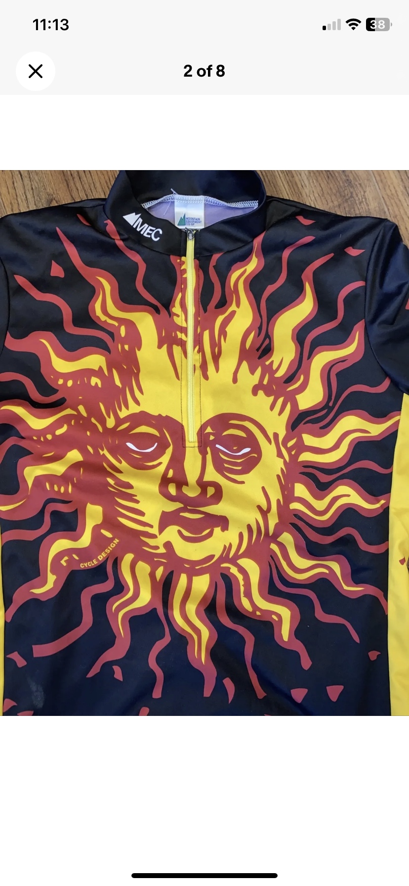 Vintage MEC Soleil Cycling Shirt Large Quarter Zip Canada image indicator(2)