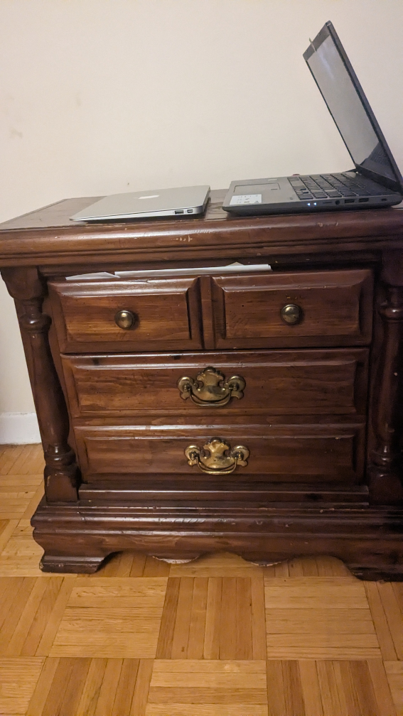 vintage wooden nightstand - photo 2